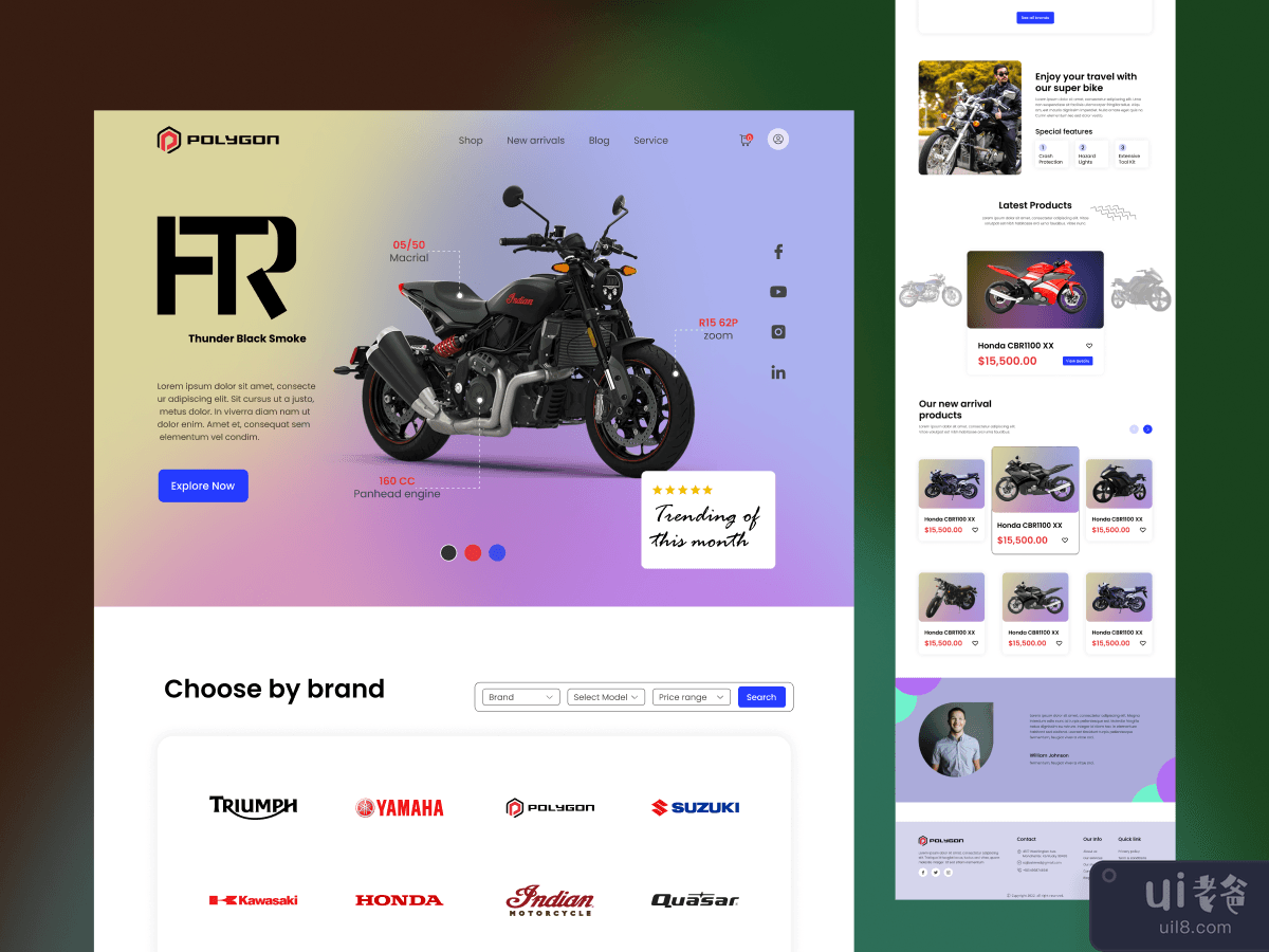摩托车登陆页面(Motorbike Landing Page)插图