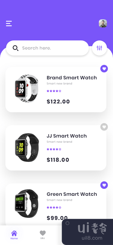 智能手表应用界面(Smart Watch App UI)插图