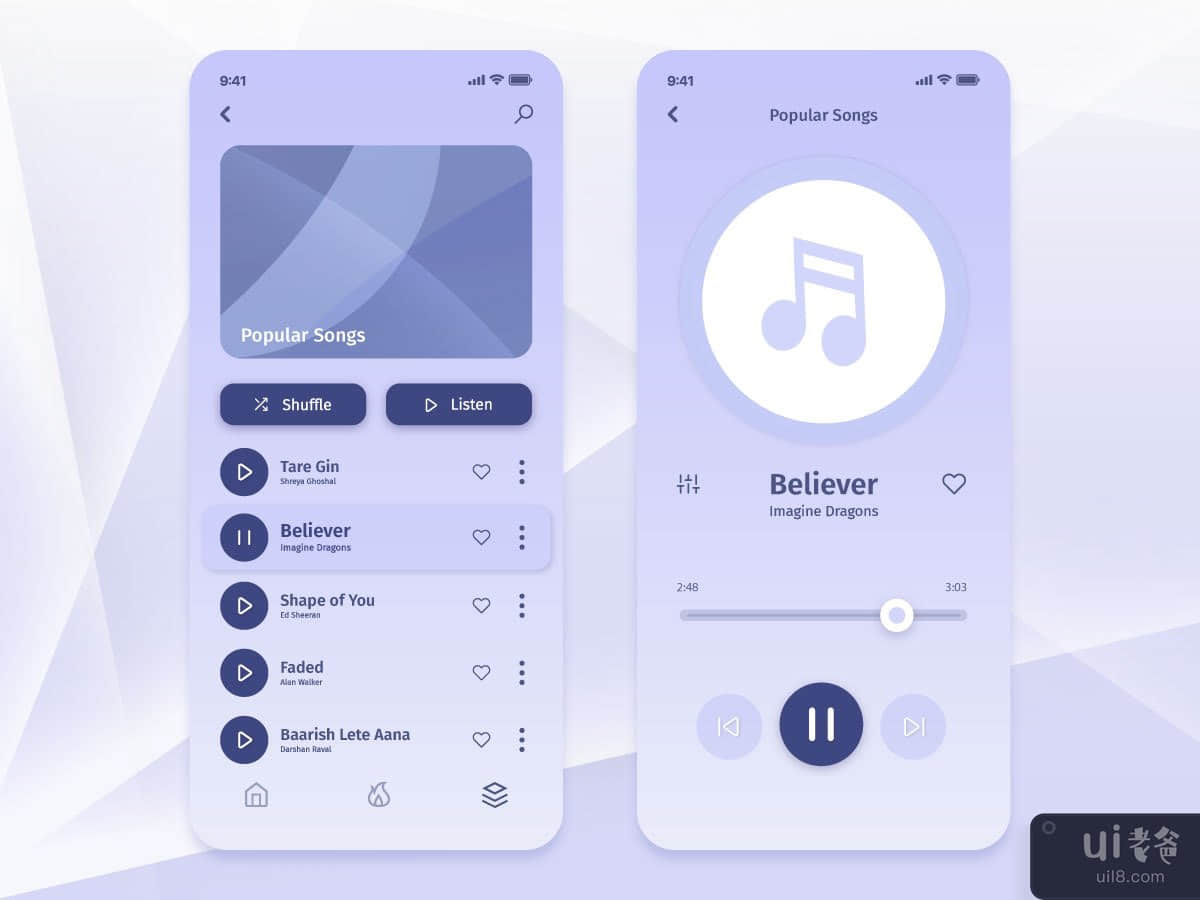 音乐应用 UI 套件(Music App UI Kit)插图
