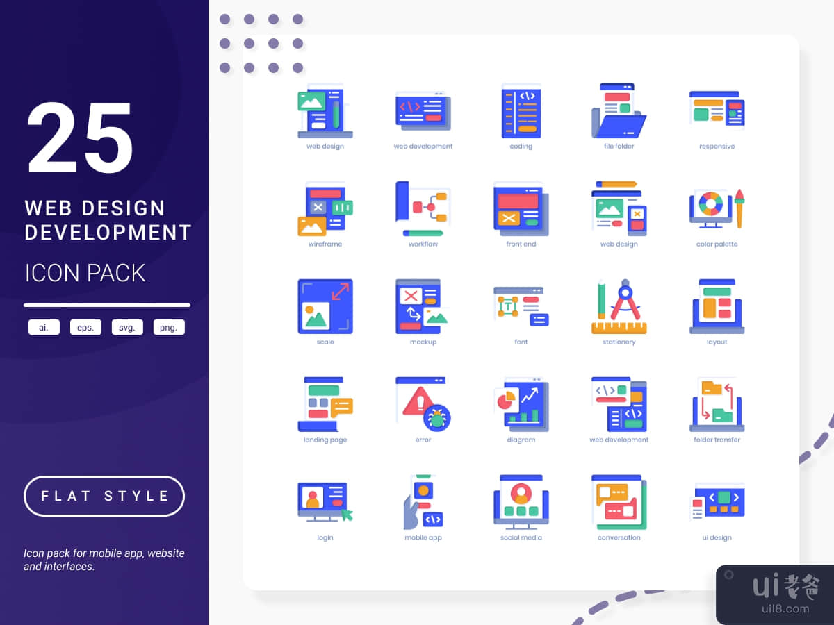 网页设计和开发图标包(Web Design and Development Icon Pack)插图