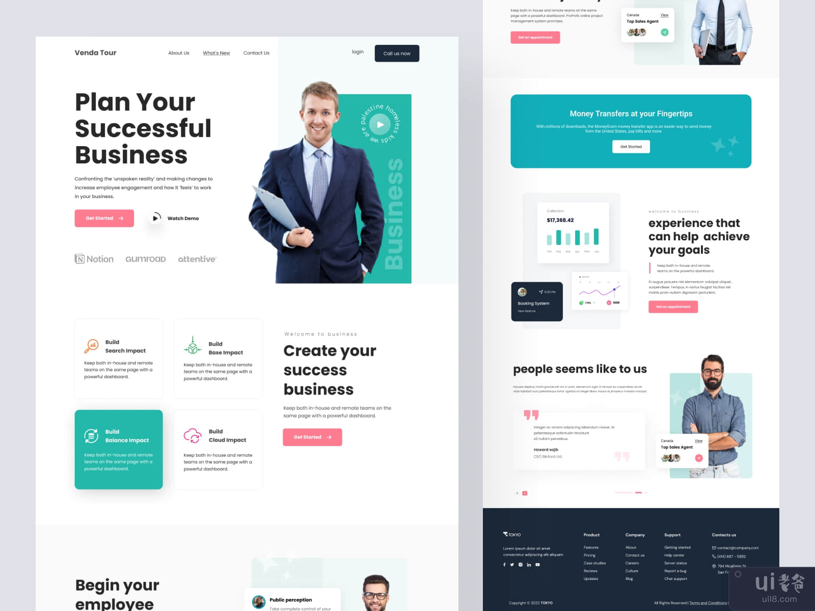 Business consultant landing page design