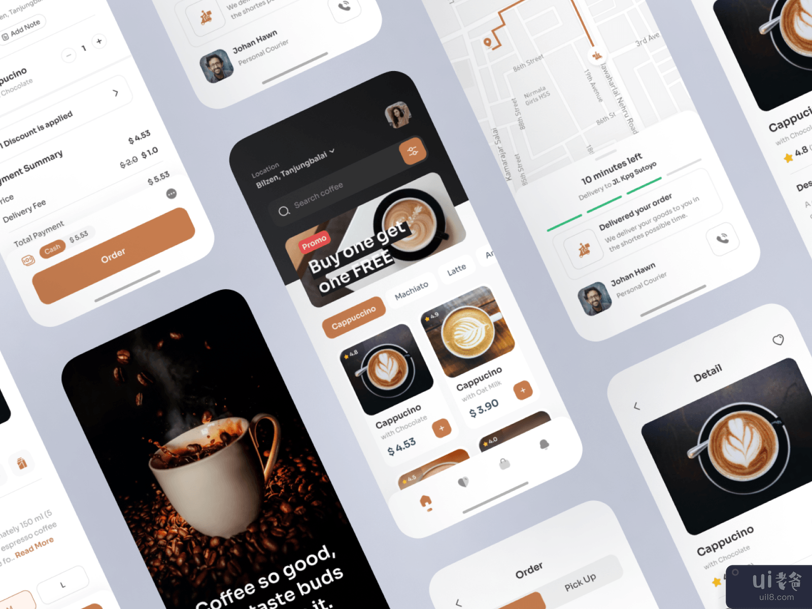 咖啡店手机应用 [Figma] 💎(Coffee Shop Mobile App [Figma] 💎)插图