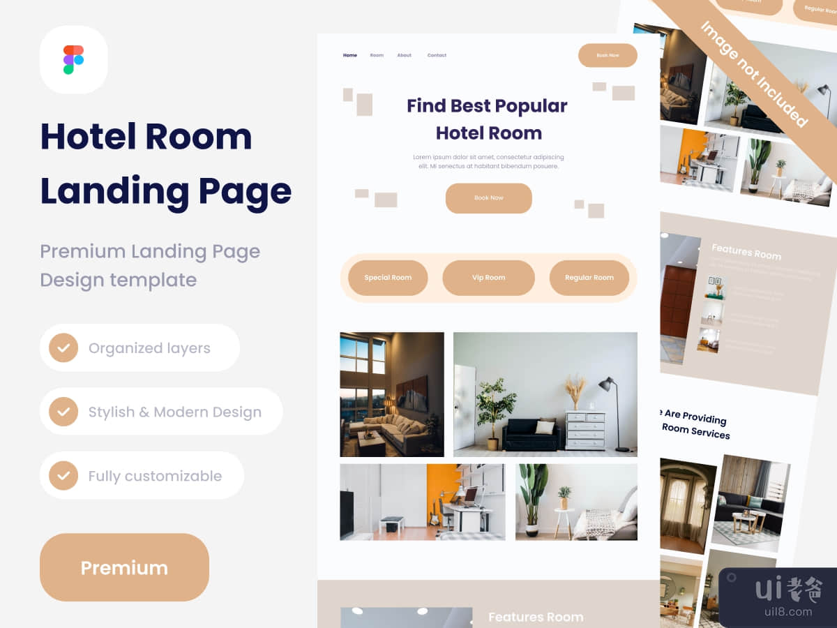 Hotel room Landing Pages Design website Premium 