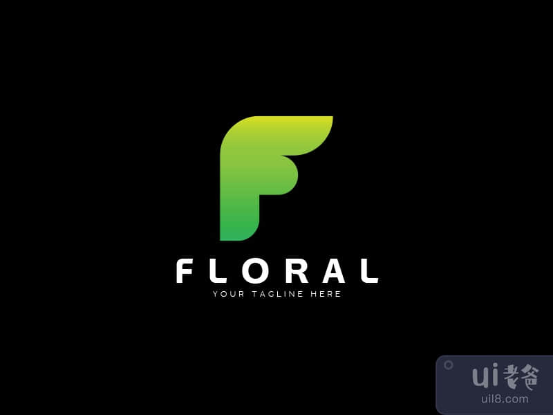 Green F letter logo icon design template vector file