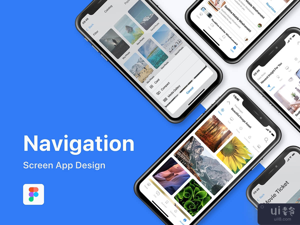 Navigation Mobile App Screen Template