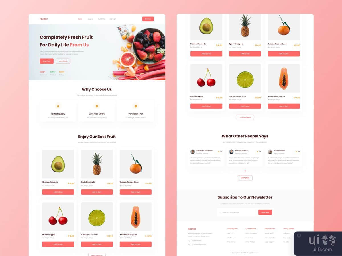 水果店登陆页面(Fruit Store Landing Page)插图1