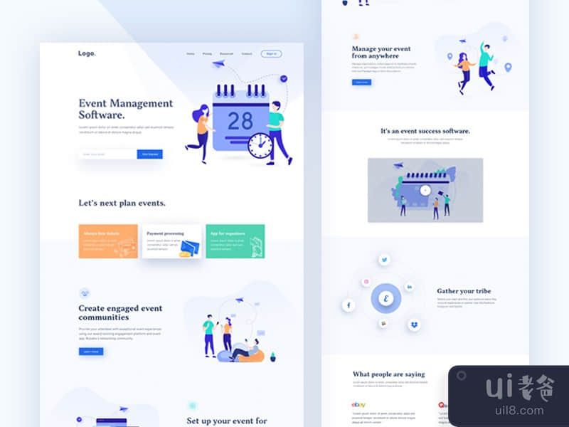 Saas-Event Management Software Landing page
