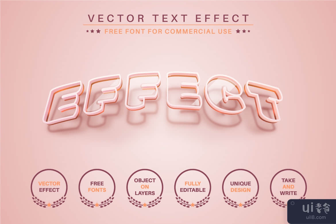 Golden Stroke - 可编辑的文本效果，字体样式(Golden Stroke - Editable Text Effect, Font Style)插图