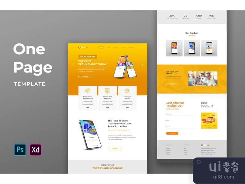 Mobile App One Page Templates