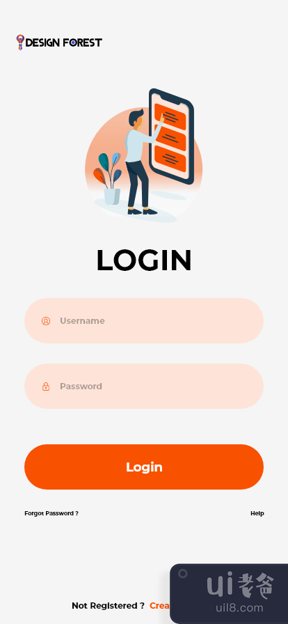 Login Screen UI Design v7 with android source code(Login Screen UI Design v7 with android source code)插图