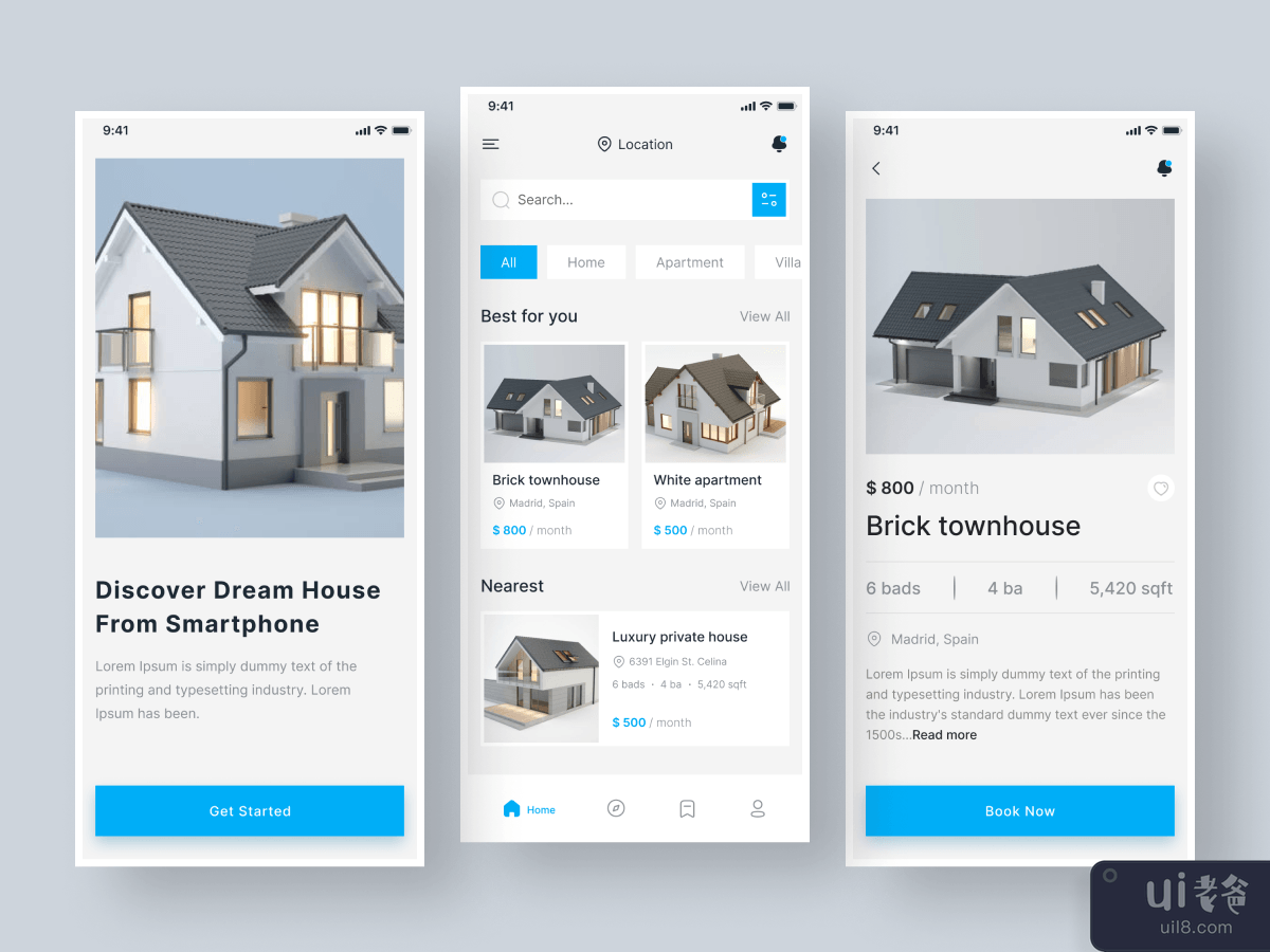 房地产移动应用程序设计(Real Estate Mobile App Design)插图