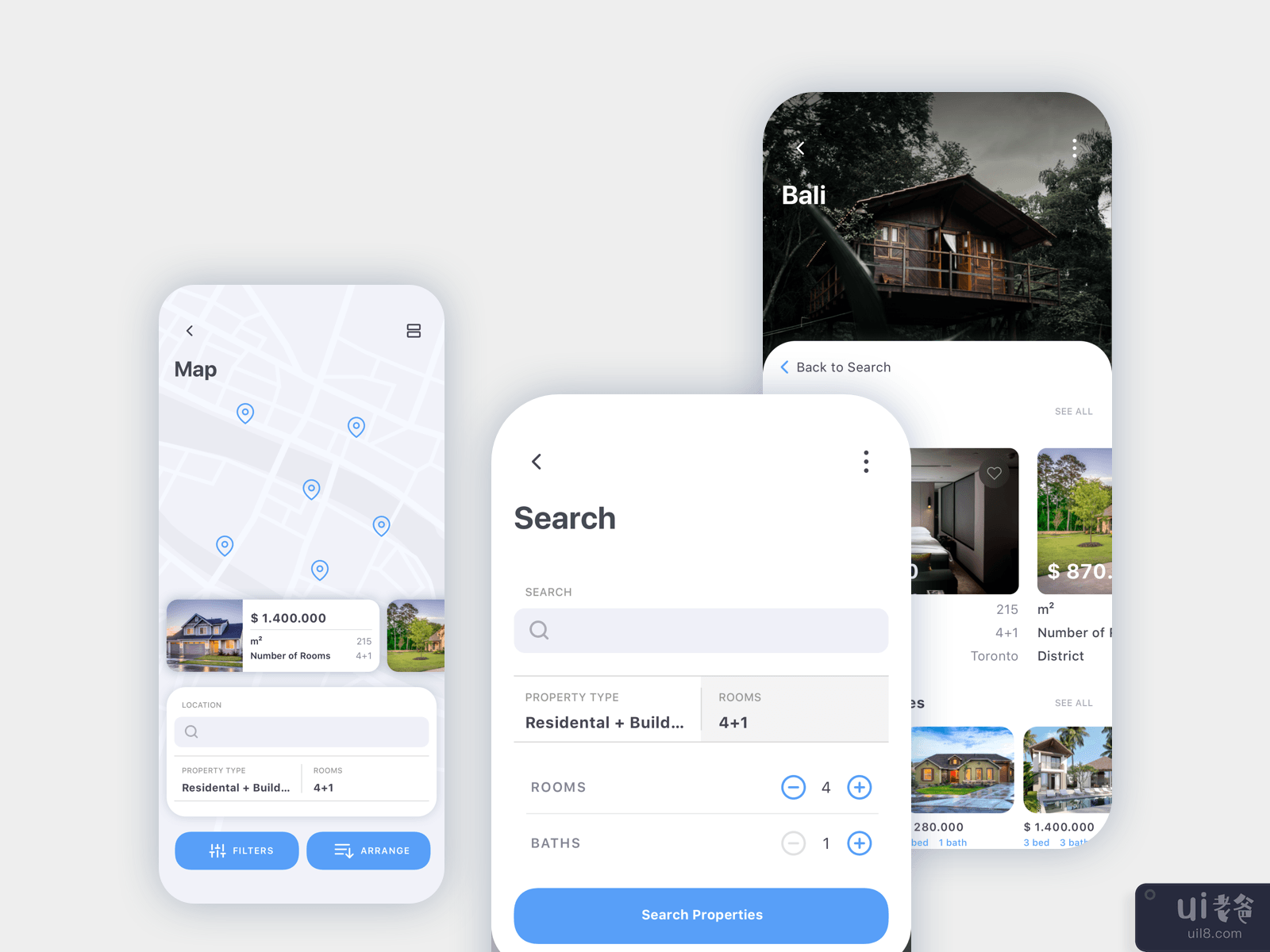 Nors 房地产应用程序 UI 套件(Nors Real Estate App UI Kit)插图4