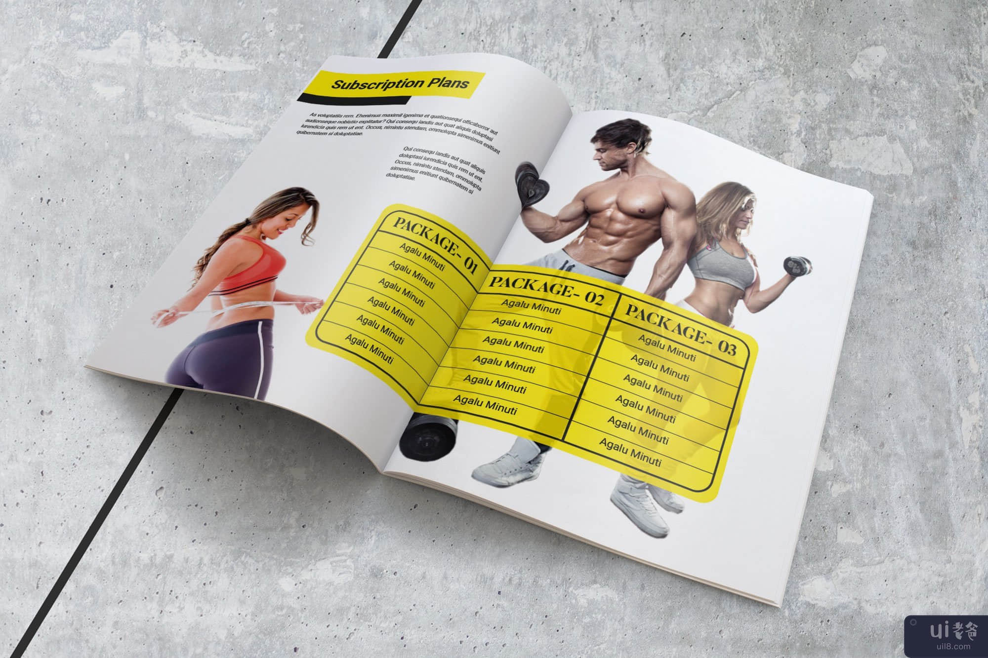 健身双折宣传册模板(Fitness Bi fold Brochure Template)插图1