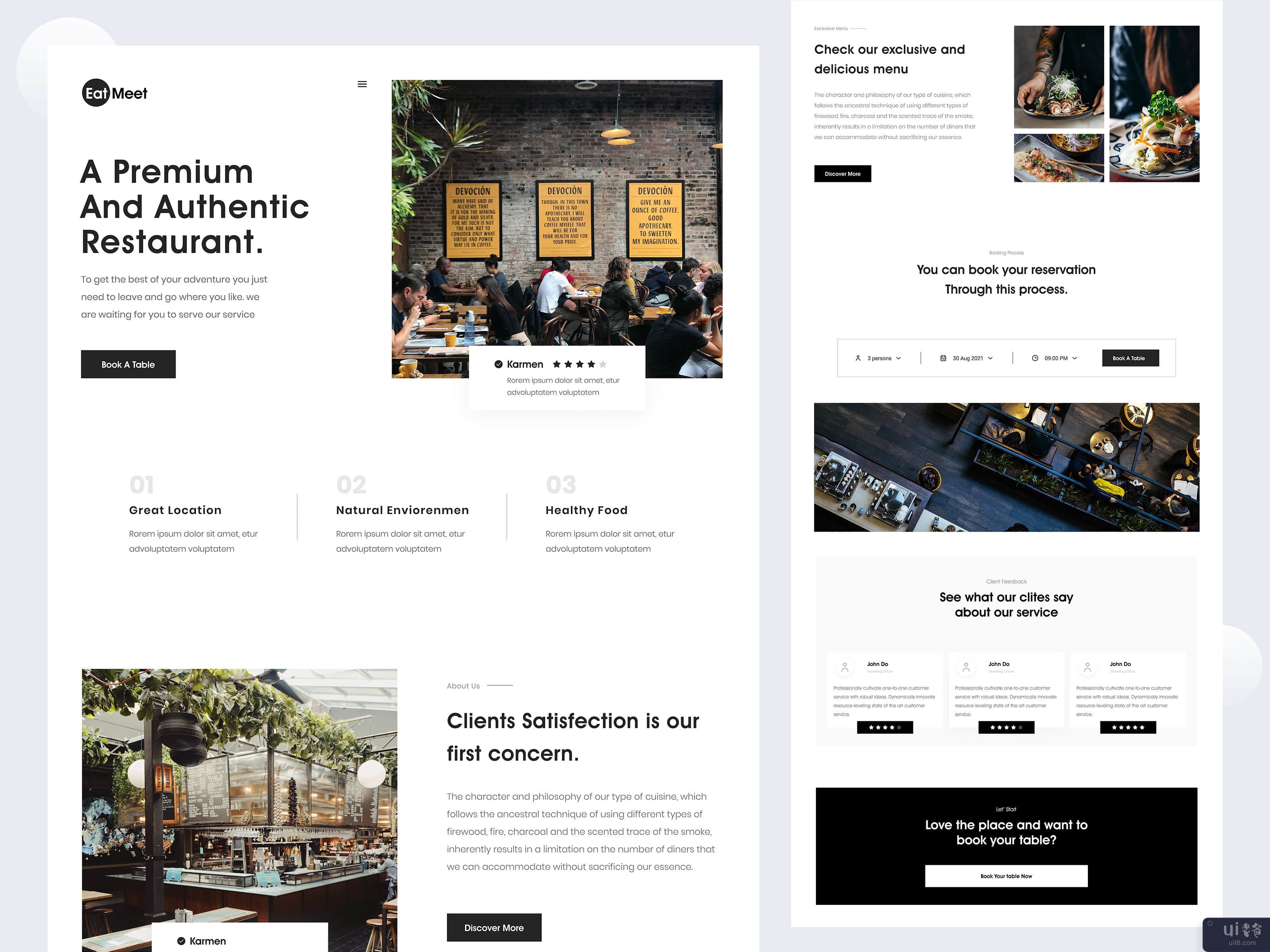 餐厅网页登陆页面(Restaurant Web landing page)插图
