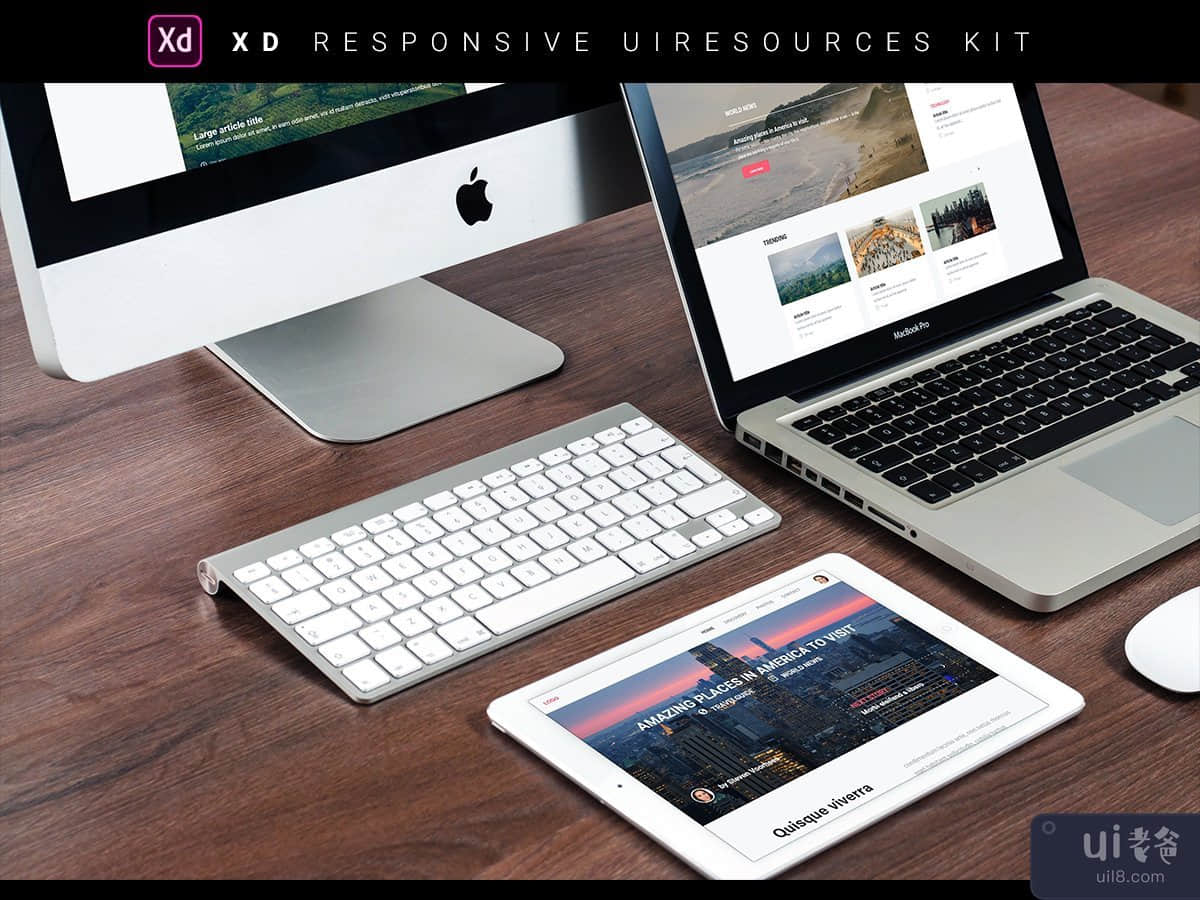 时尚网页登陆页面设计 UI 套件 - 响应式(Trendy Web Landing Page Design UI kit - Responsive)插图1