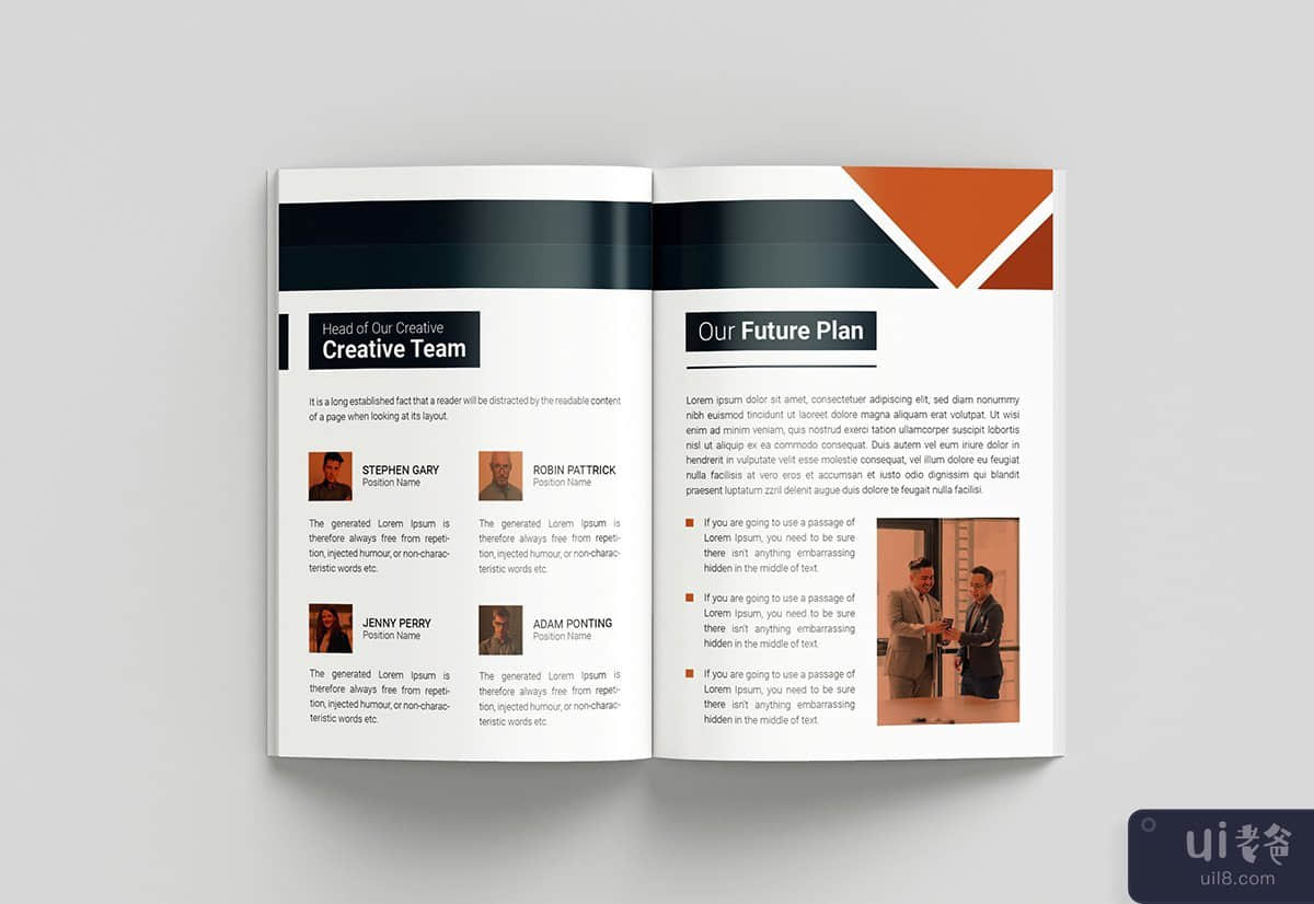 8页双折小册子模板设计(8 Page Bi-fold Brochure Template Design)插图