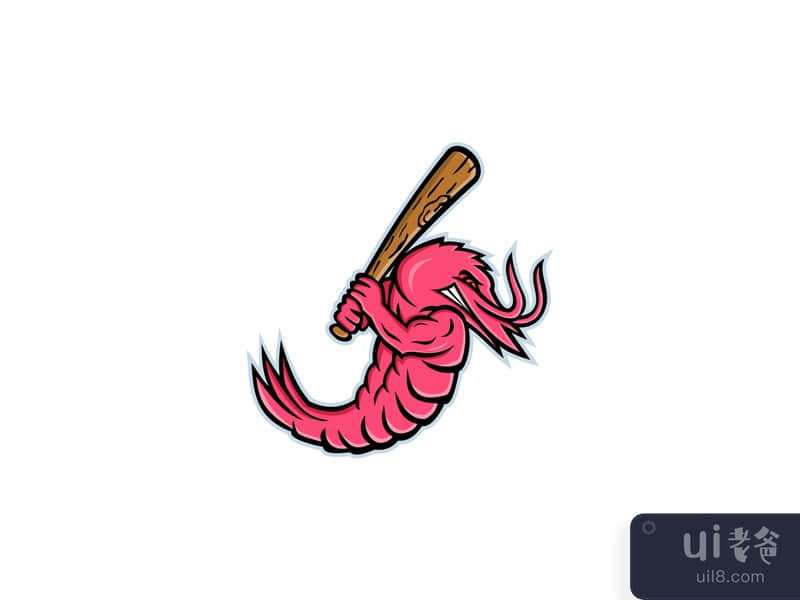 Jumbo Shrimp Baseball Mascot