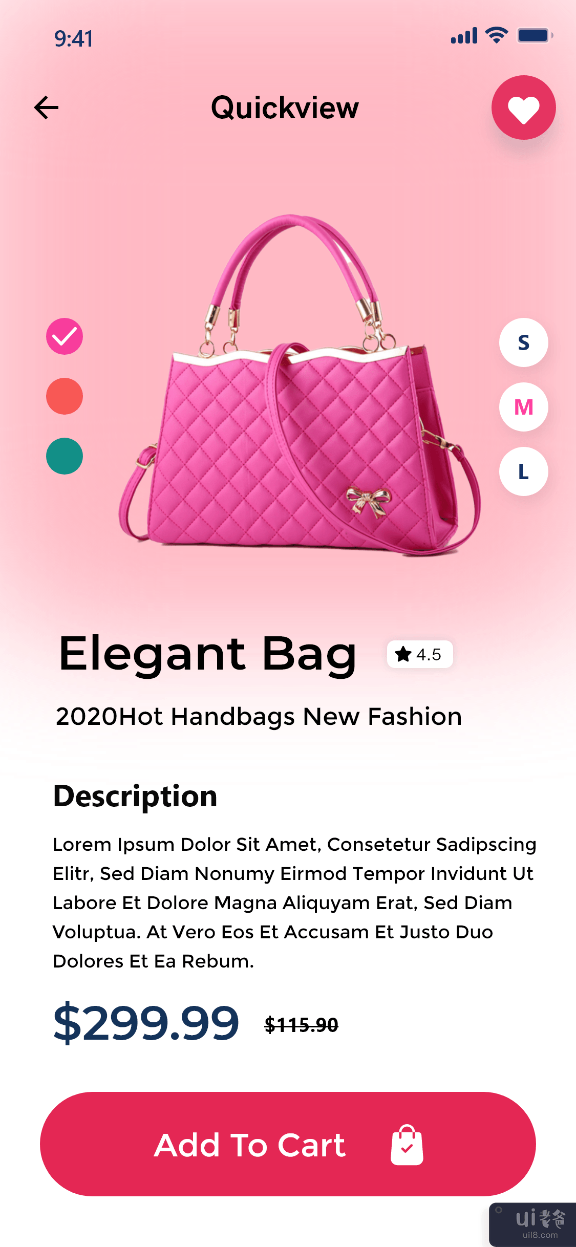 女士包的电子商务应用概念 - 在线购物商店(eCommerce App Concept For Ladies Bag - Online Shopping Store)插图2