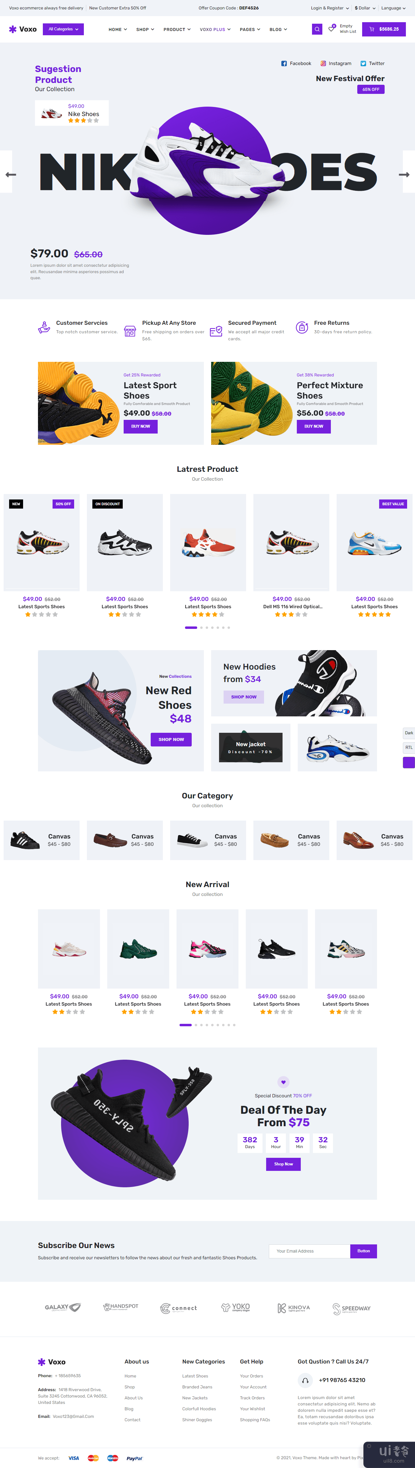 鞋店 HTML 模板(Shoes Store HTML Template)插图