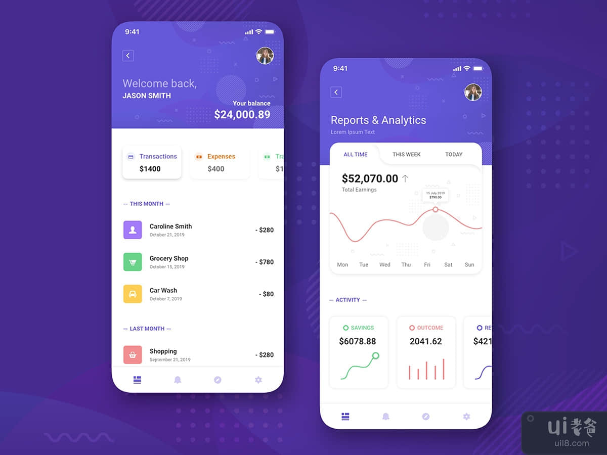 Finance App UI Concept (Illustrator)