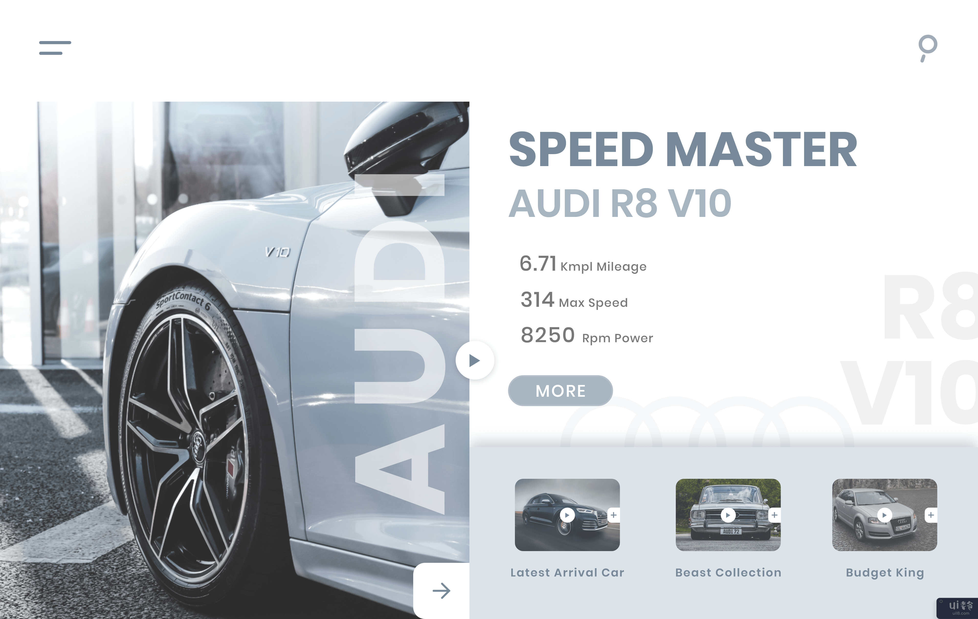 奥迪汽车登陆页面概念(Audi Car Landing Page concept)插图