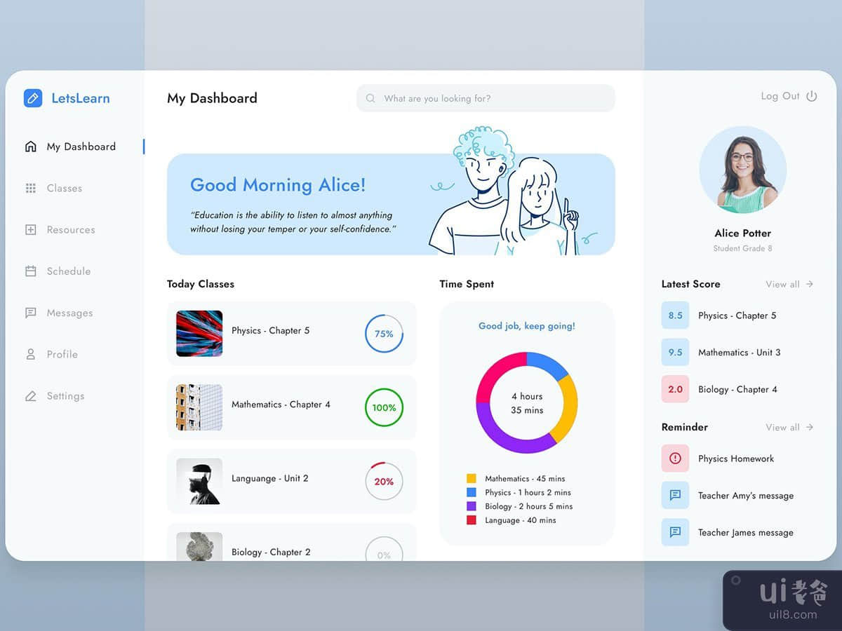 Education Dashboard Concept Template