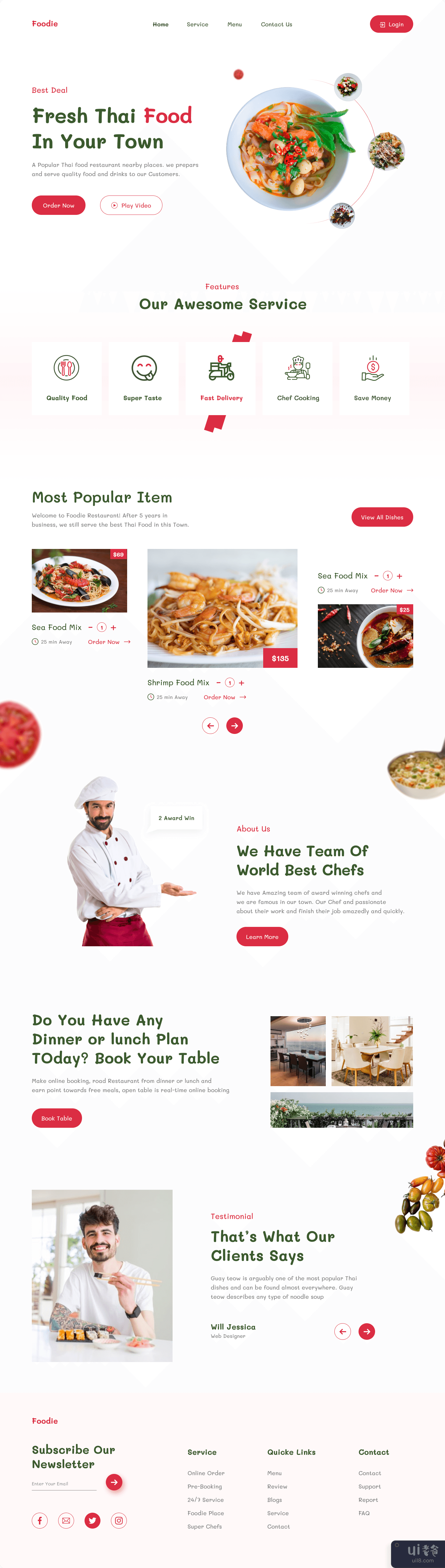 餐厅登陆页面设计(Restaurant Landing Page Design)插图