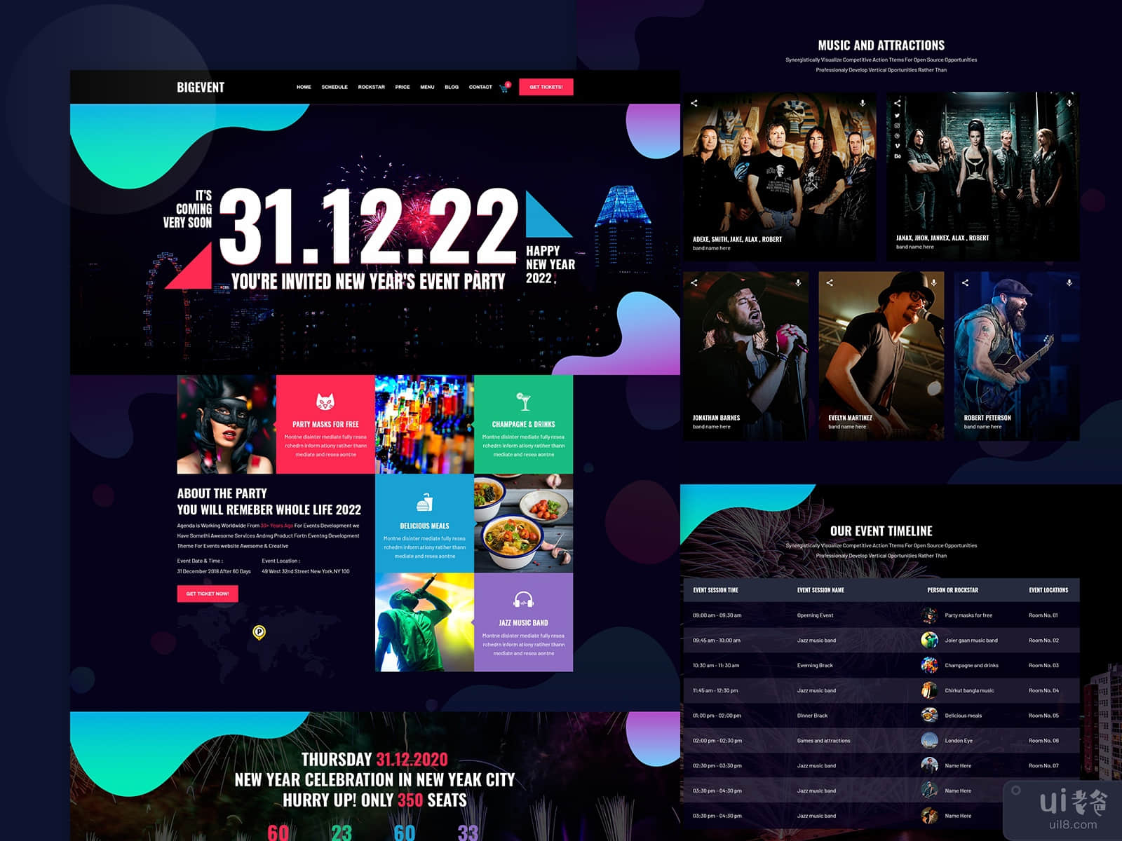 Happy New Year party Web Template 