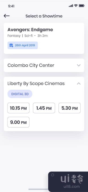 电影票预订应用程序（轻主题）(Movie Tickets Booking App (Light Theme))插图6