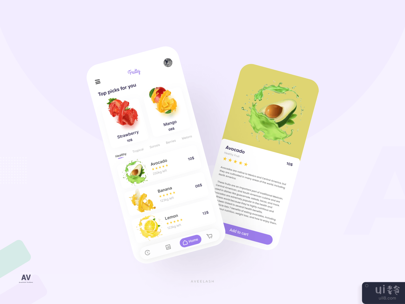 果味App UI设计(Fruity App UI Design)插图2