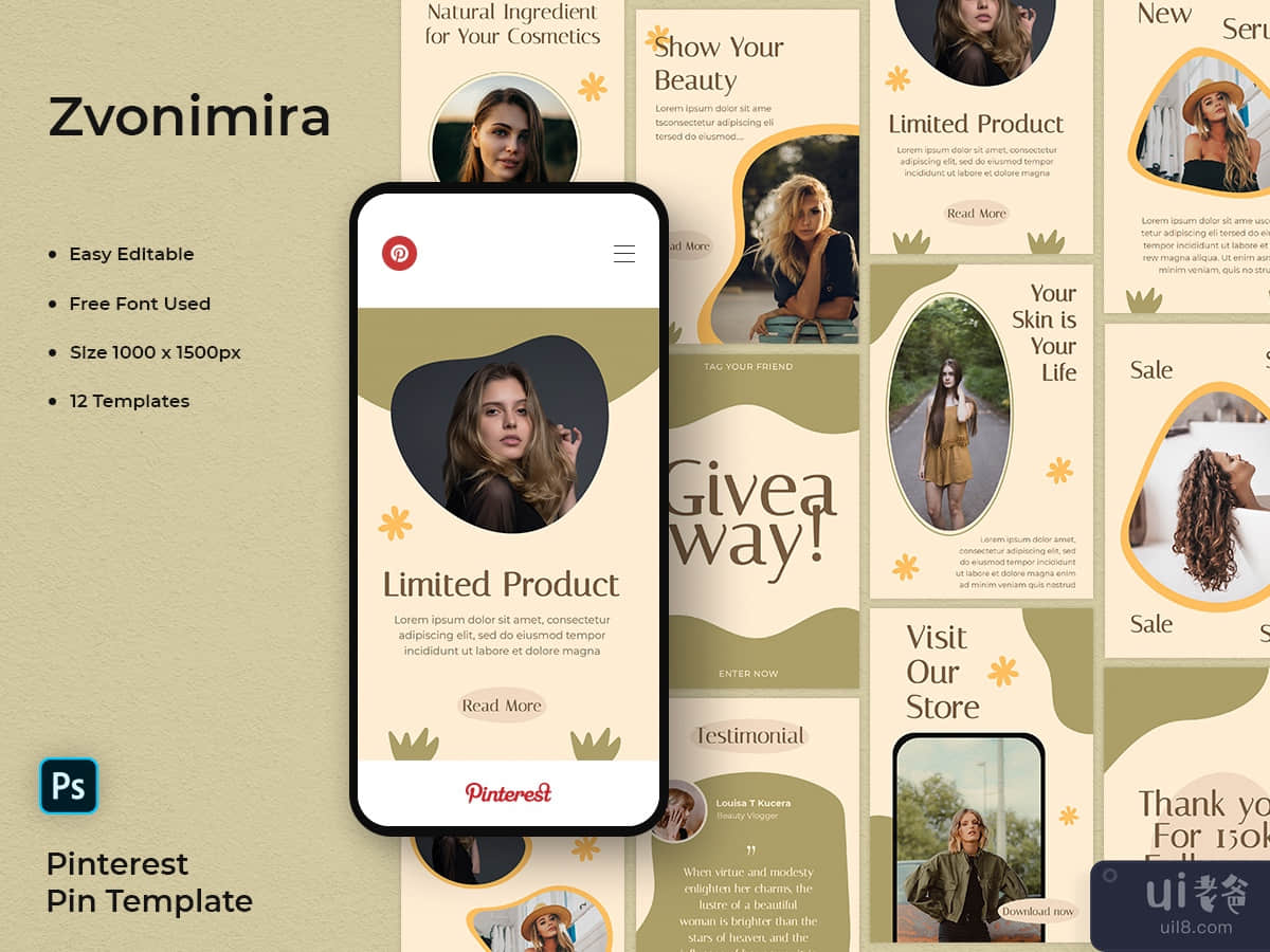 Zvonimira - Beauty Pinterest Pin Template