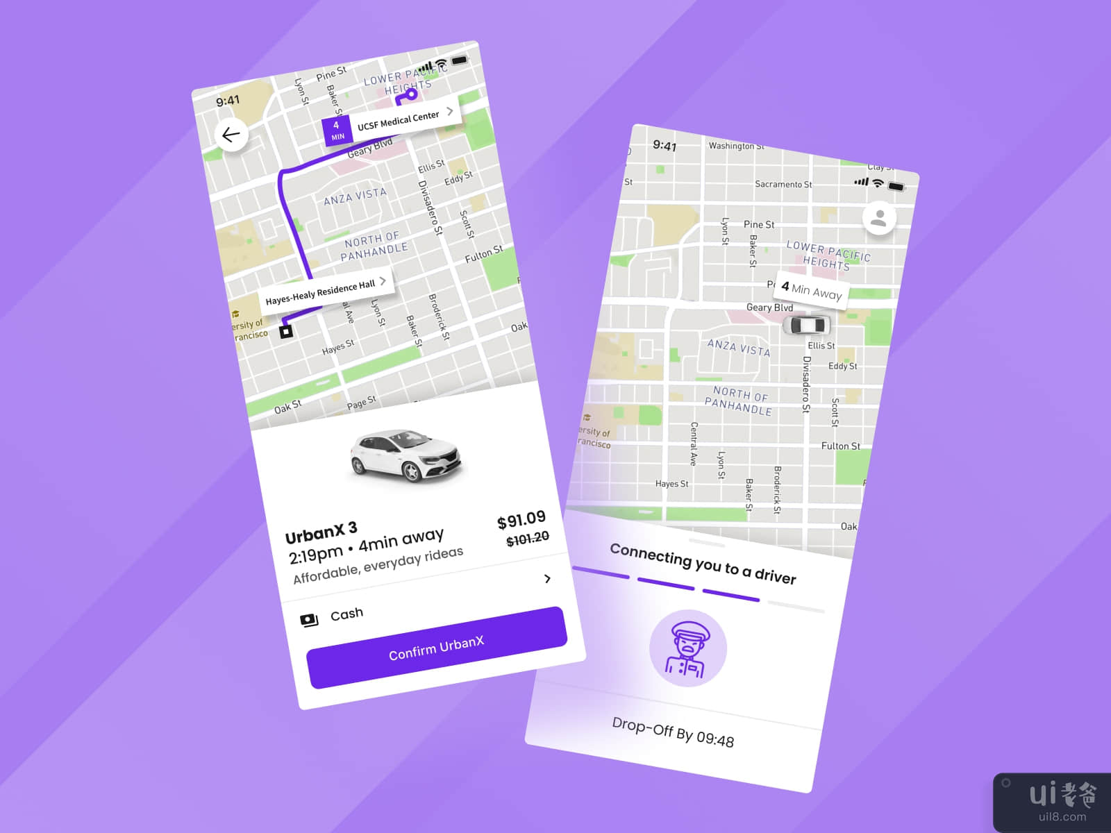 出租车预订移动应用UI设计（第2卷）(Taxi booking mobile app UI Design ( Volume 2 ))插图1