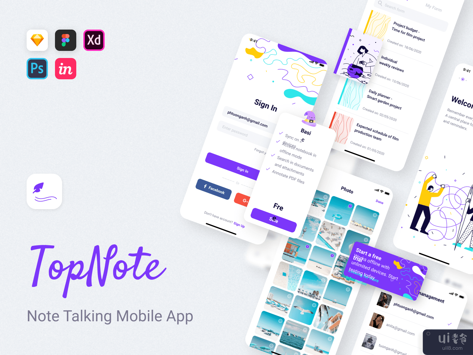 TopNote - Note Talking Mobile App (Light Theme) #1