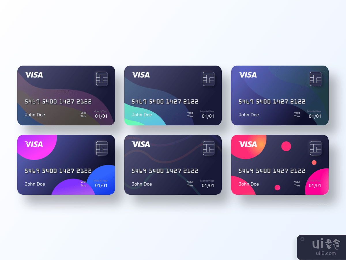 Credit cards (dark mode)