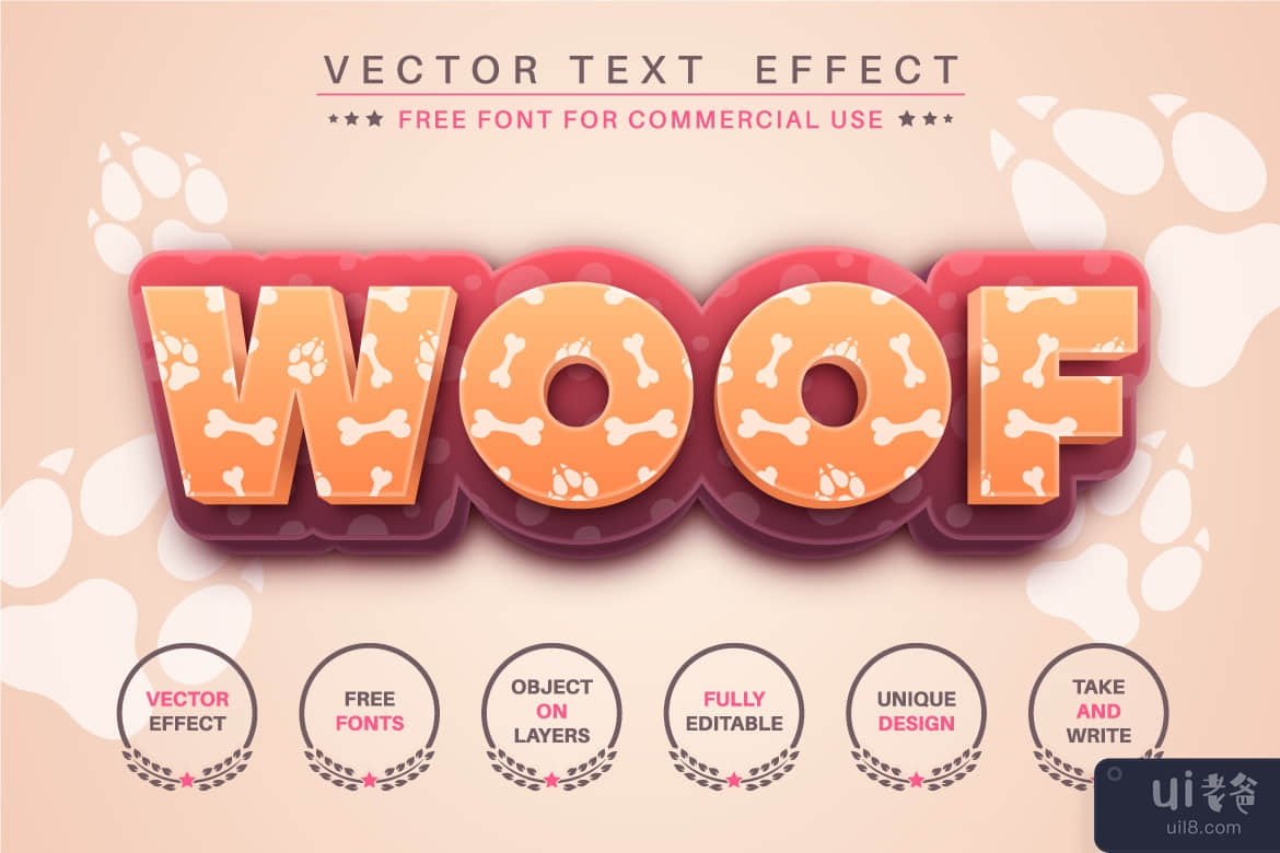 Big Dog - 可编辑的文本效果、字体样式(Big Dog - editable text effect, font style)插图3