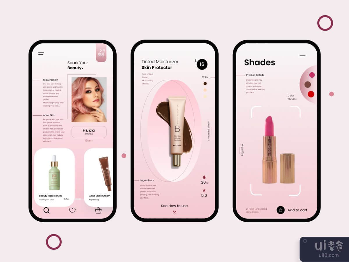 美妆产品电商App UI(Beauty Cosmetic Product E-commerce App Ui)插图1