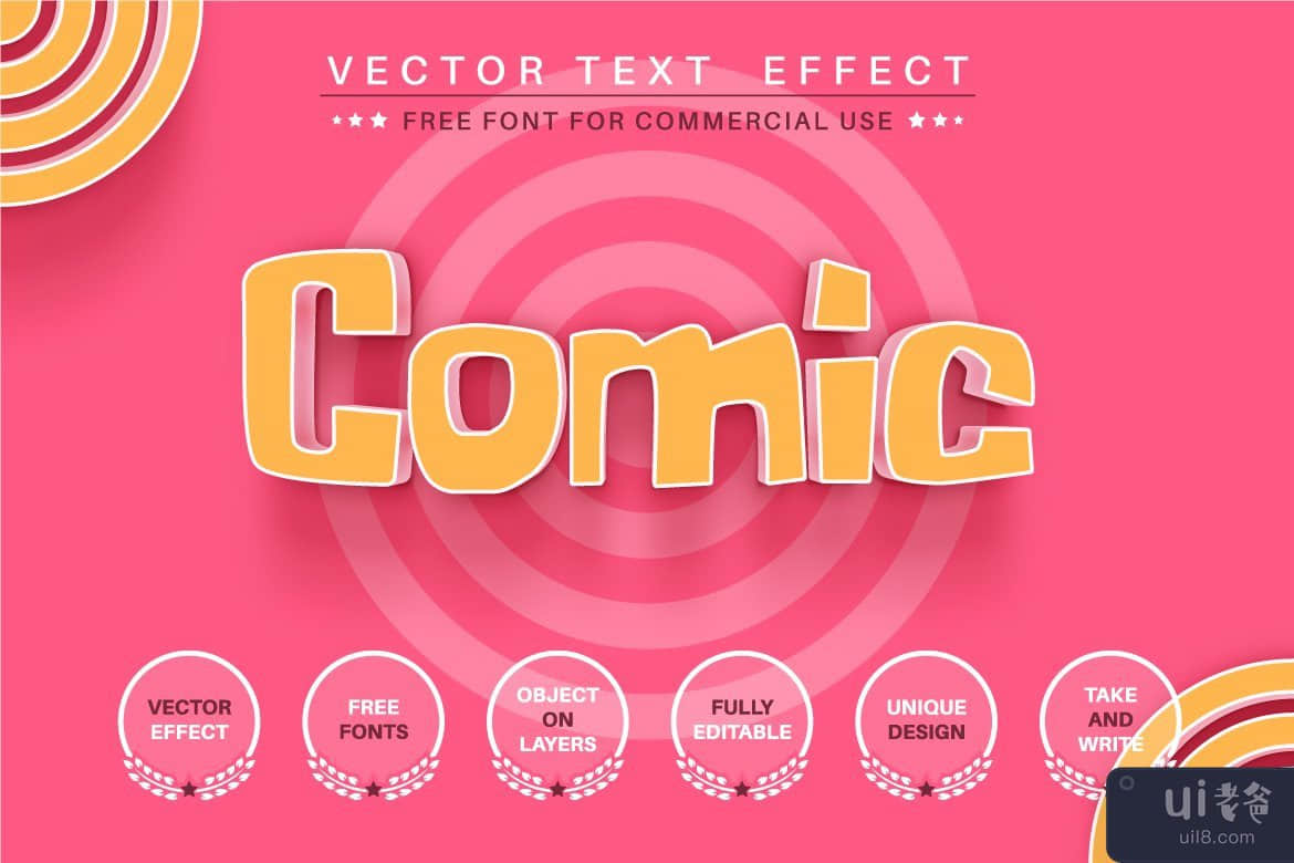 粉红音乐 - 可编辑的文字效果、字体样式(Pink music - editable text effect, font style)插图1