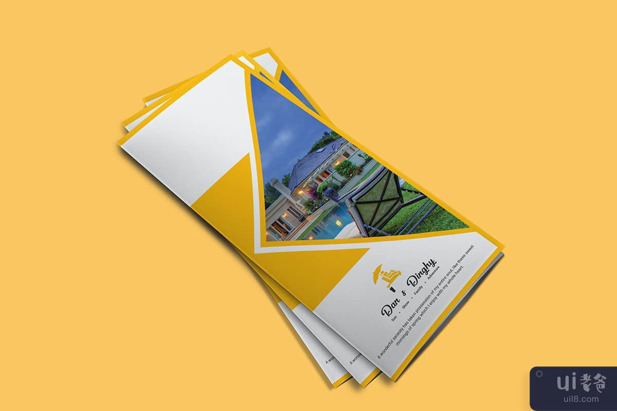 酒店及度假村 - 双折宣传册模板(Hotel & Resort - Bifold Brochure Template)插图