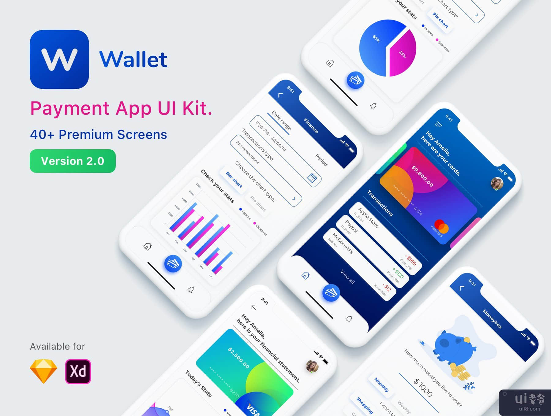 钱包 - 支付应用程序 UI 套件(Wallet - Payment App UI Kit)插图3