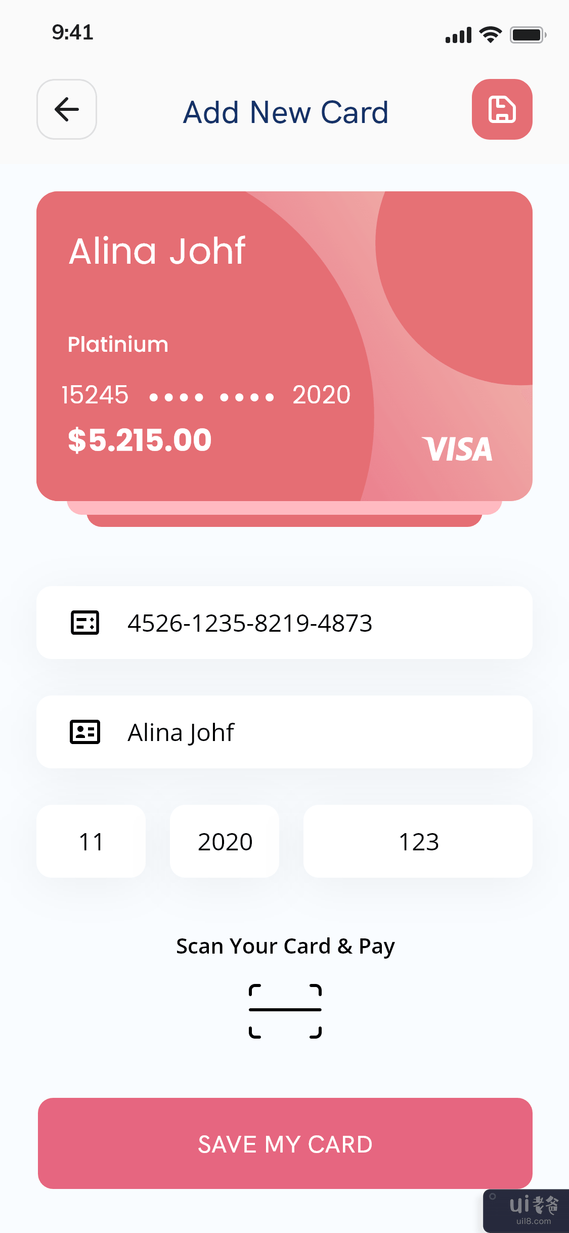 银行应用程序 - 支付和钱包应用程序 - 添加卡(Banking App - Payments And Wallet App - add Card)插图2