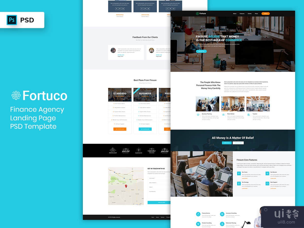 Finance Agency Landing Page PSD Template