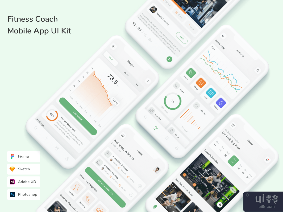 Fitness Coach Mobile App UI Kit