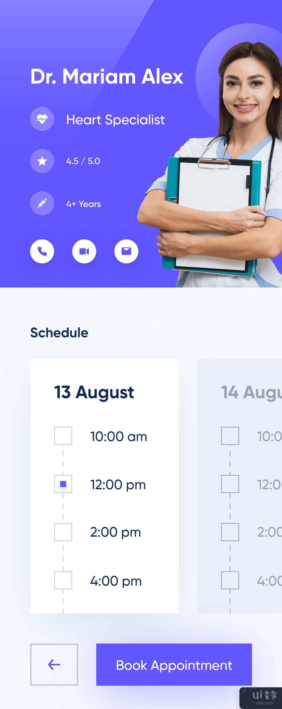 医生预约APP UI设计(Doctor Appointment App UI Design)插图