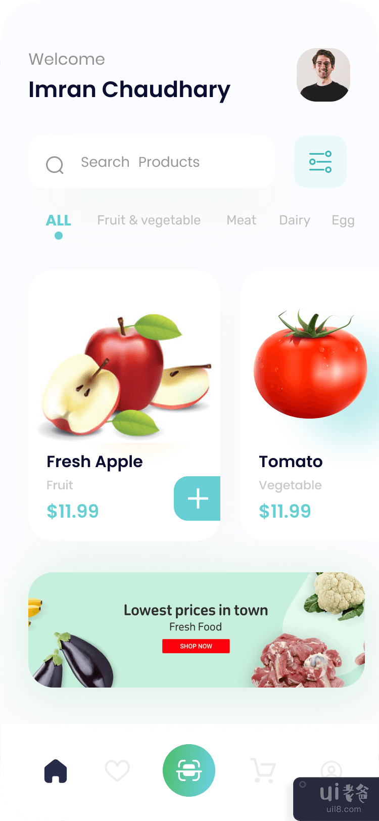 杂货应用程序 iOS 移动 UI 套件 - 食品配送应用程序(Grocery app iOS Mobile UI Kits - Food Delivery App)插图3