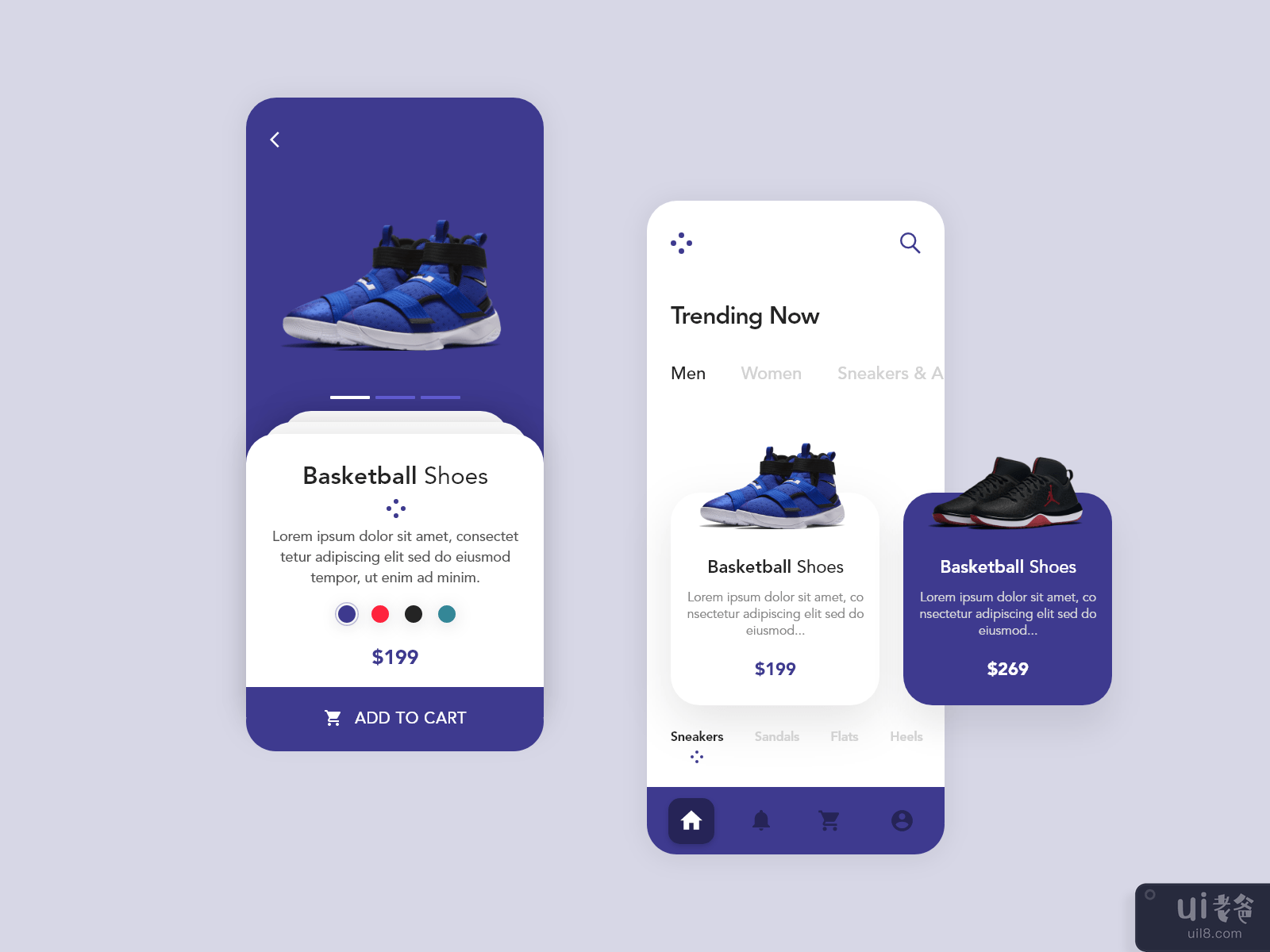E Commerce App Homepage & Product Page Design