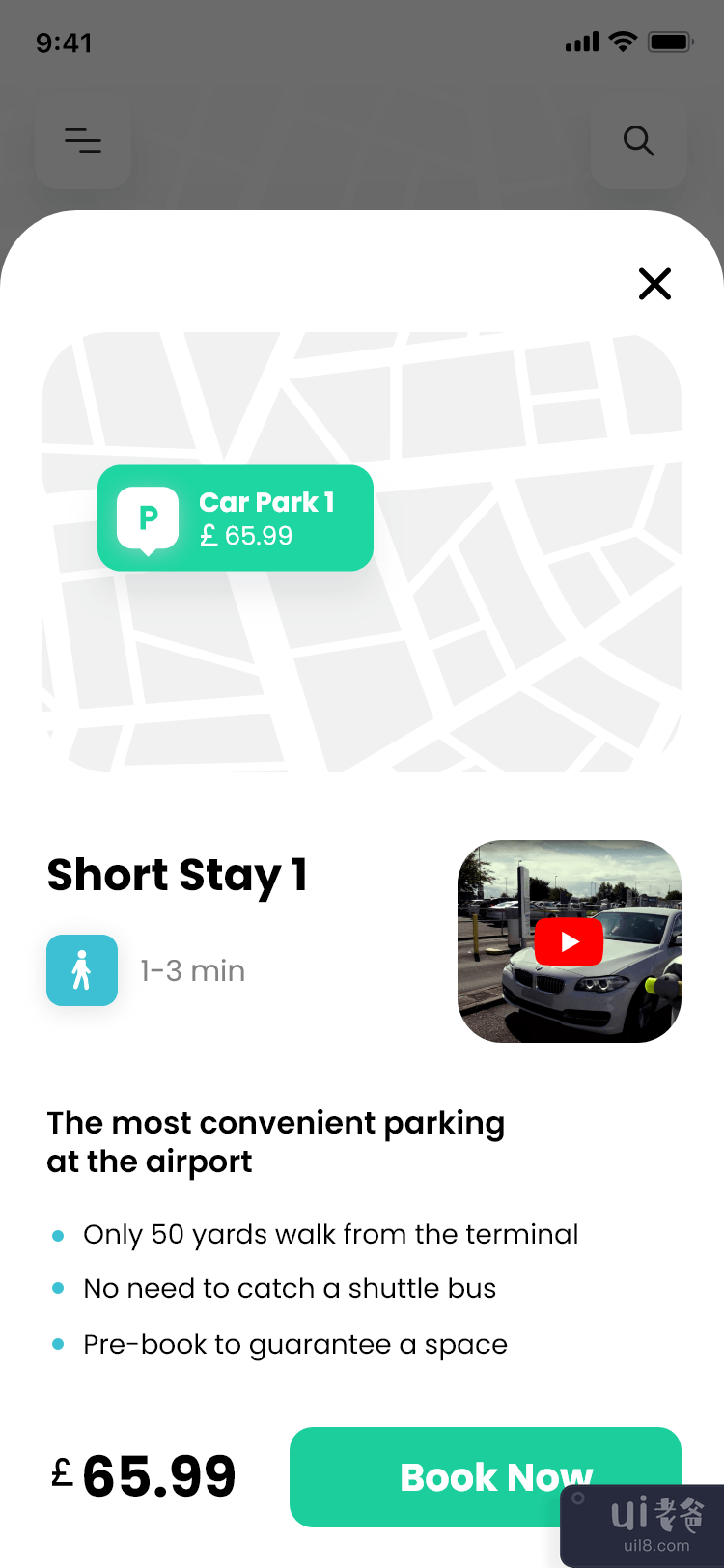 停车场搜索应用程序 UI 套件(Car Parking Search app UI kit)插图