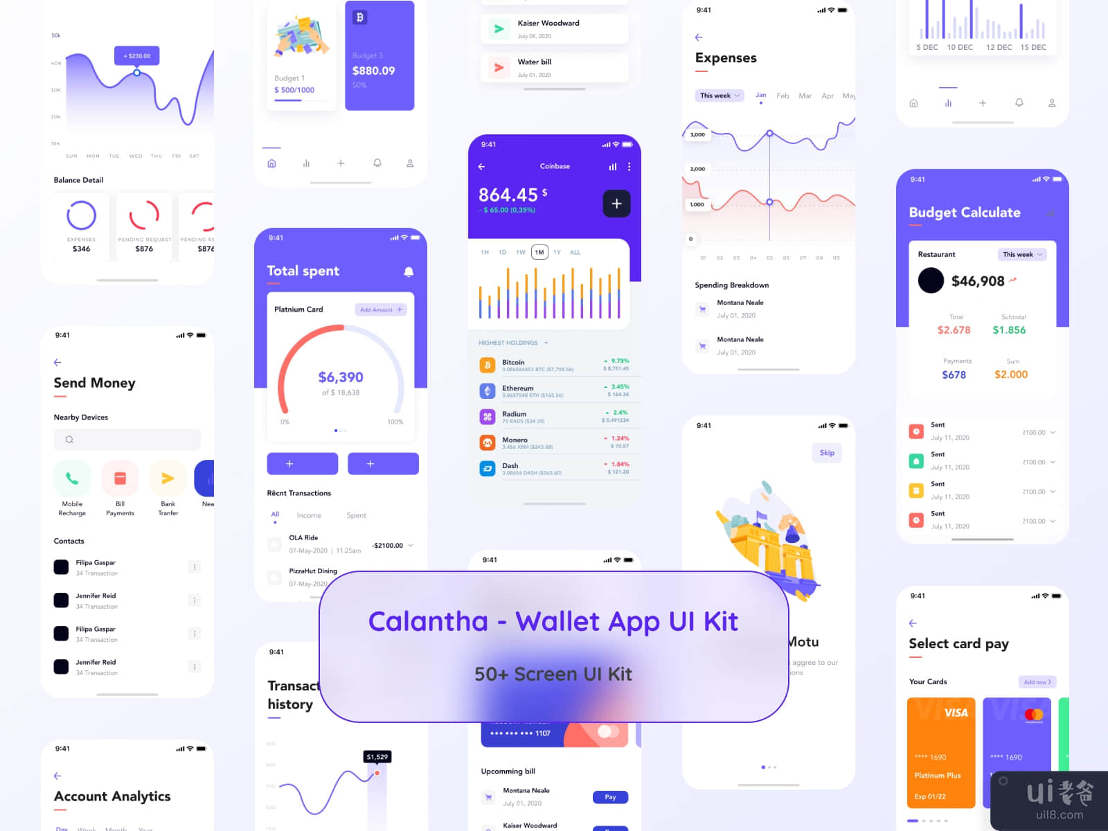 Calantha - Wallet App UI Kit