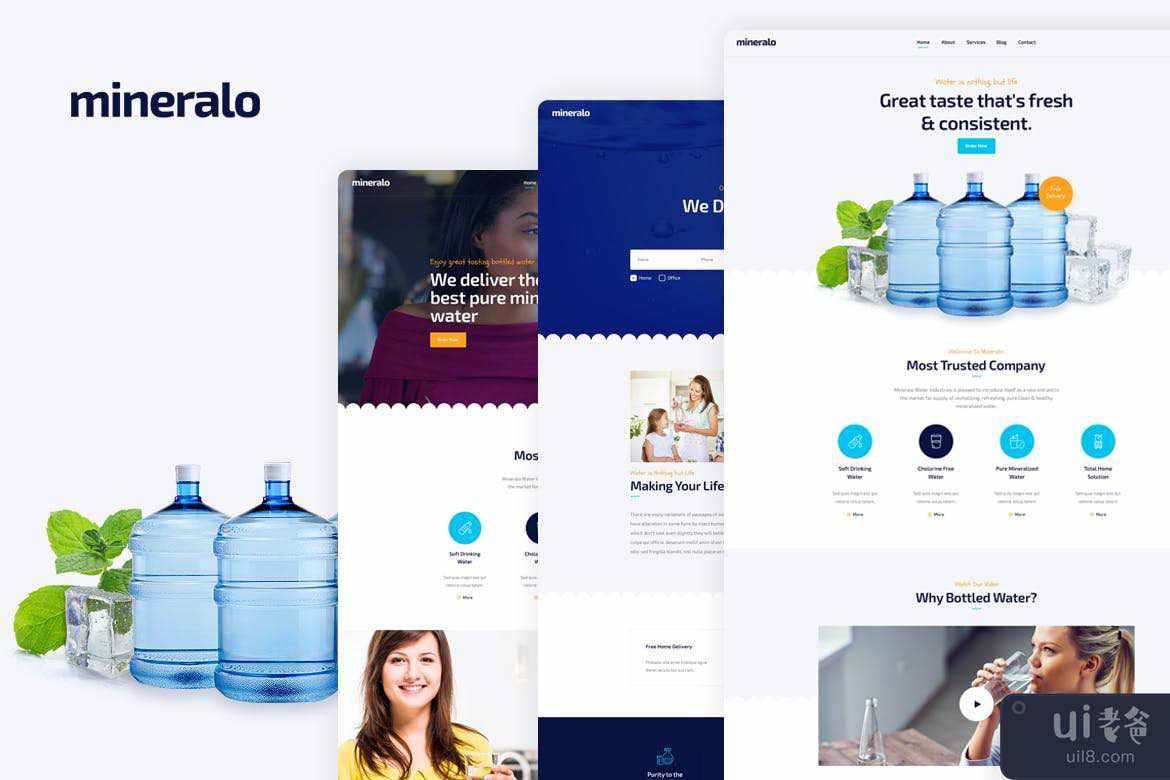 Mineralo-瓶装水输送服务 PSD(Mineralo - Bottled Water Delivery Service PSD)插图