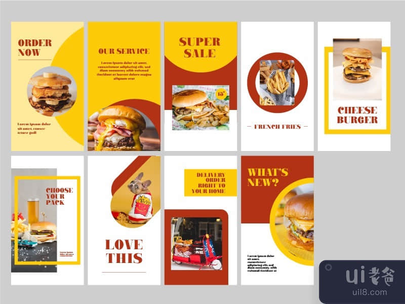 Fast Food social media portrait templates