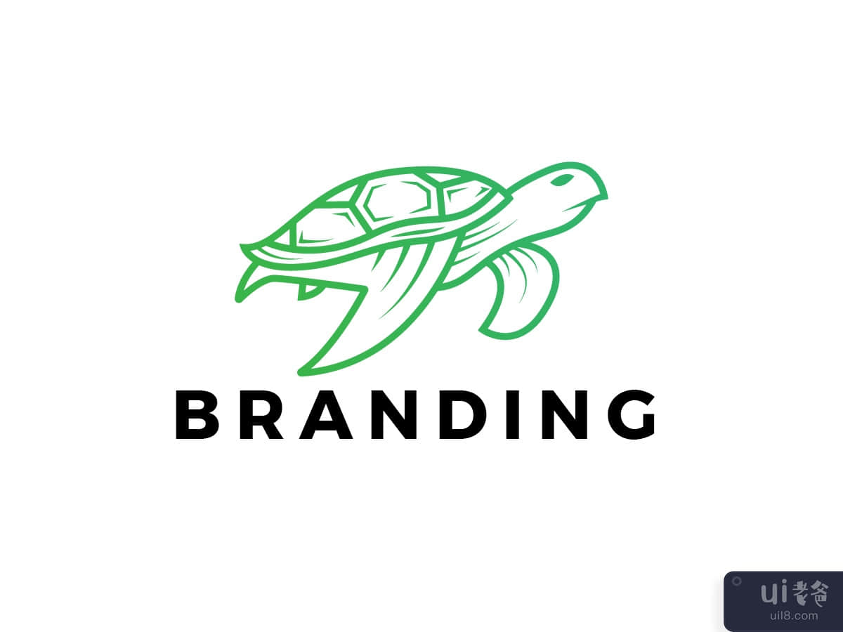 Lineart Turtle Logo Template